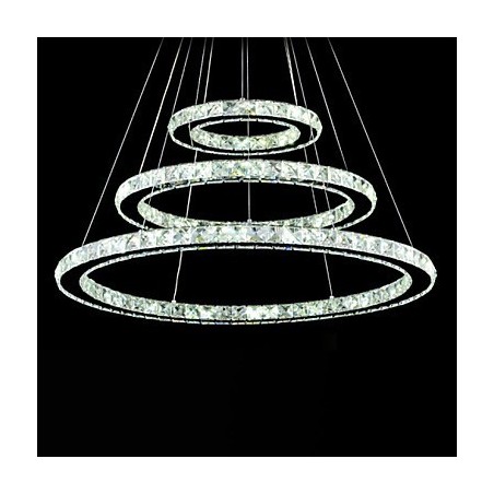 Dimmable Crystal Pendant Light Modern Circular Chandelier Lighting Lamps Cool White Round Ceiling Lights Fixtures with Remote Control Dimmable Crystal Pendant Light Modern Circular Chandelier Lighting Lamps Cool White Round Ceiling Lights Fixtures with Remote Control