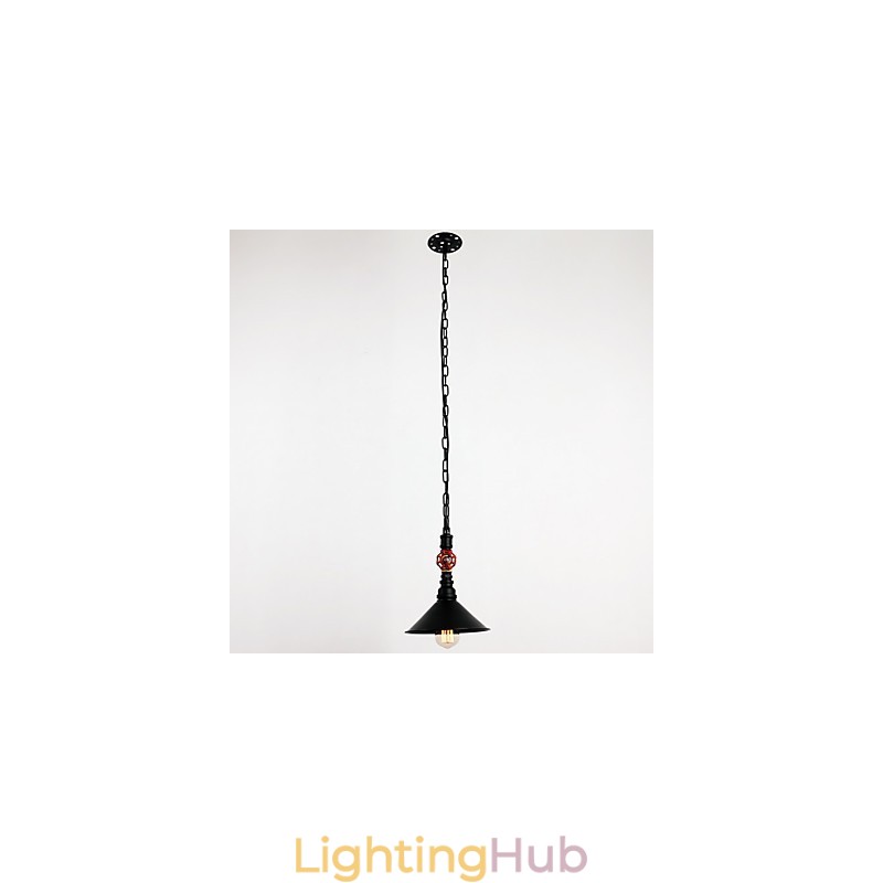 Water Pipe Retro Plating 1 Light Painting Pendant
