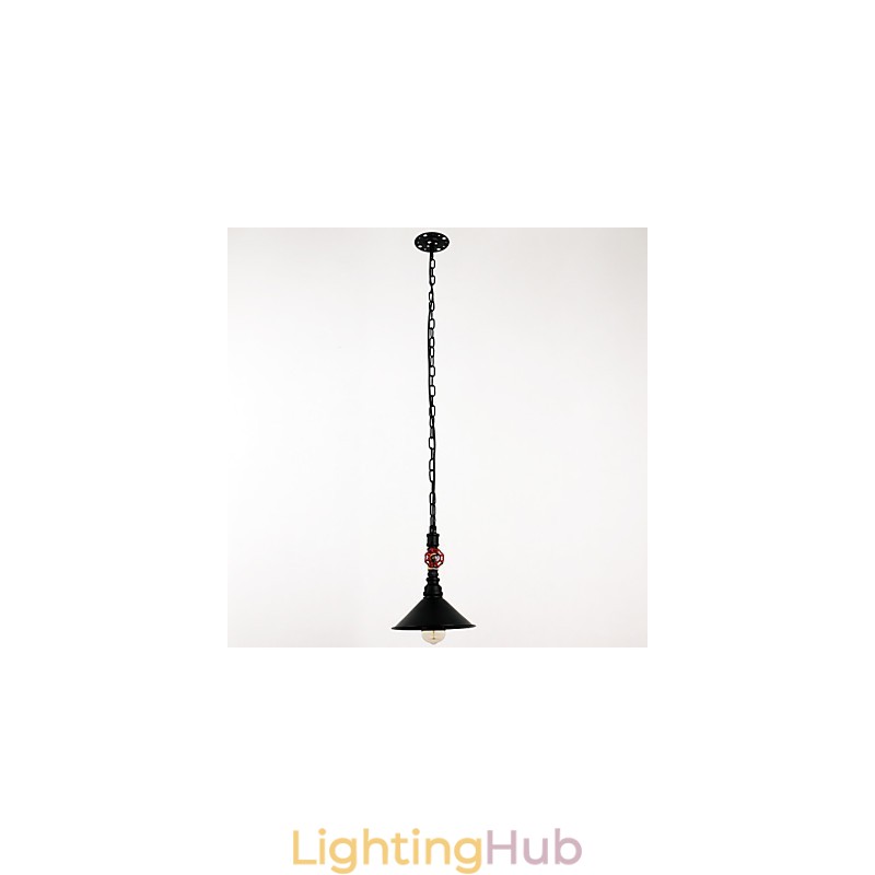 Water Pipe Retro Plating 1 Light Painting Pendant