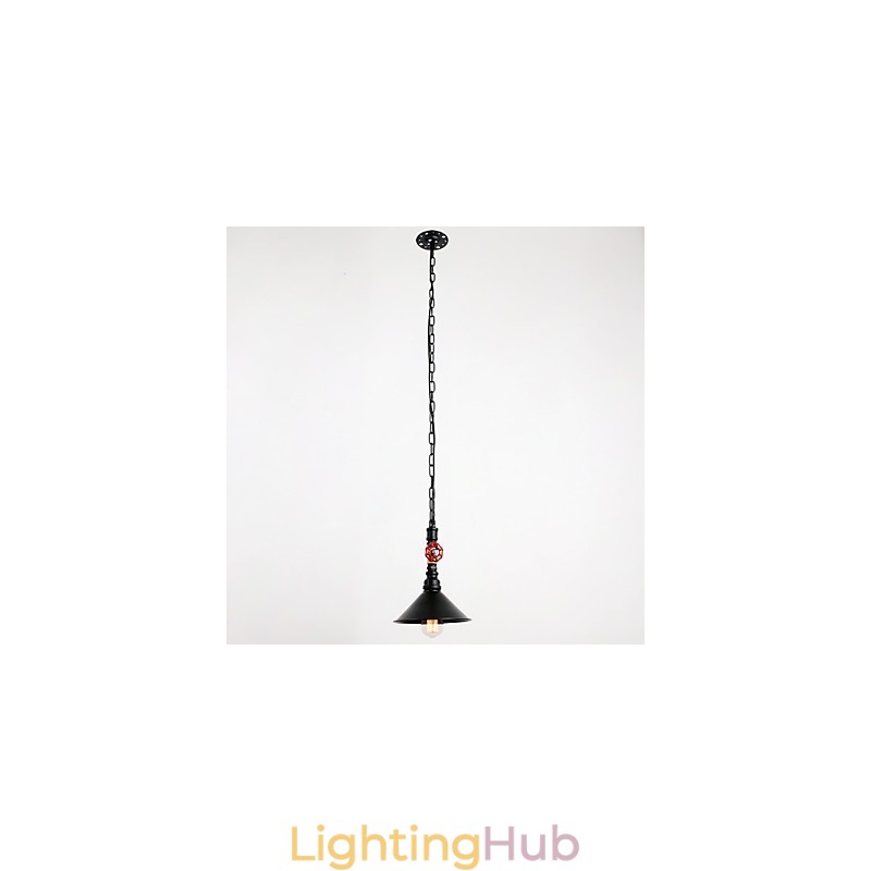 Water Pipe Retro Plating 1 Light Painting Pendant