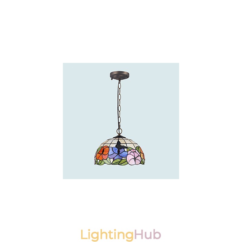 30*28CM 5 10㎡European Rural Creative Arts Stained Glass Chandelier Restoring Ancient Ways Lamp Light