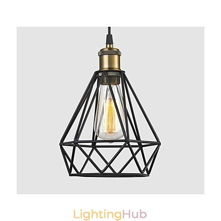 Industrial Wire CAGE PENDANT LIGHT Cafe Loft Warehouse Lighting Black Cord Industrial Wire CAGE PENDANT LIGHT Cafe Loft Warehouse Lighting Black Cord
