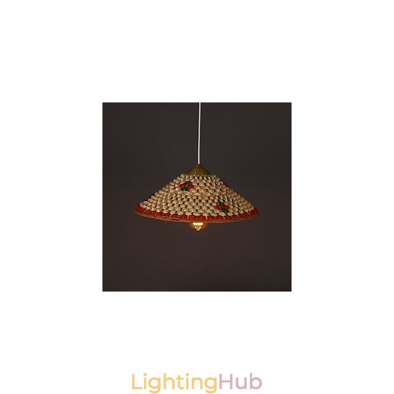 Coffee Bamboo Hats Hat Chandelier Lamp