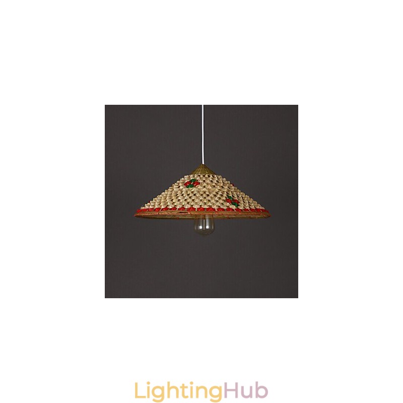 Coffee Bamboo Hats Hat Chandelier Lamp