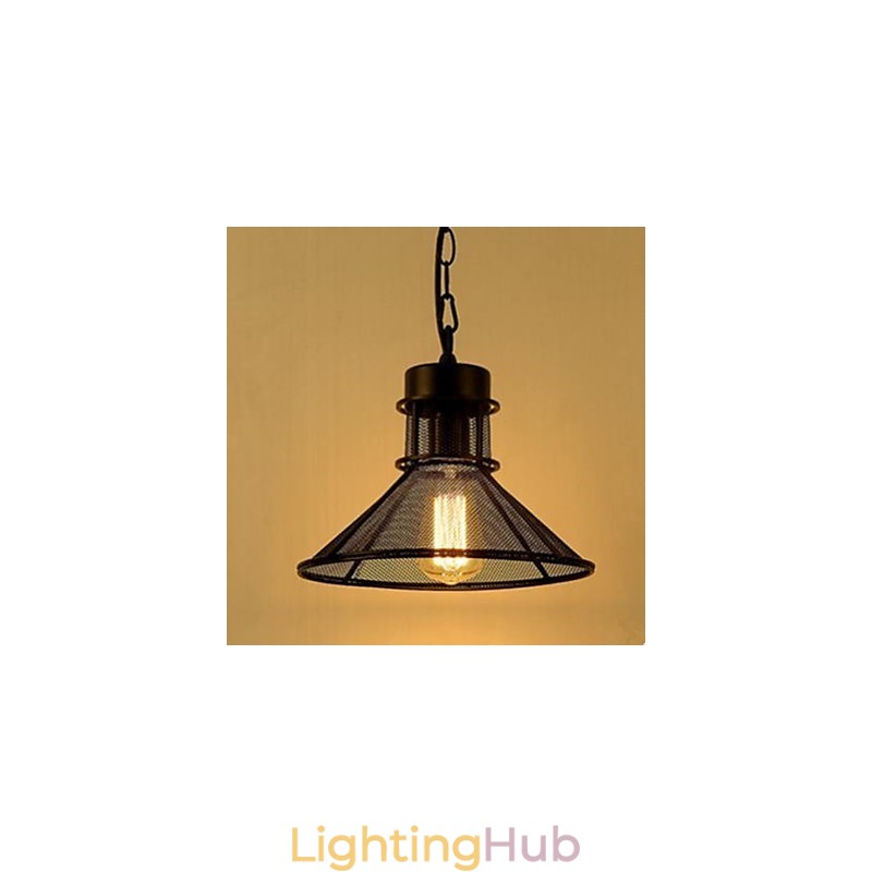 American Cafe Terrace Fashion Black Umbrella Grid Droplight