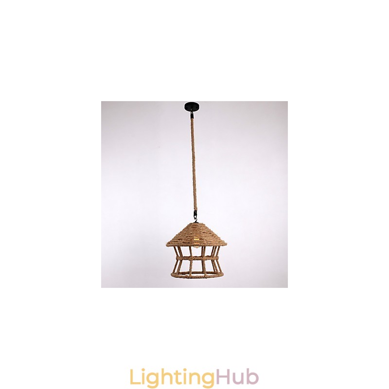Rope 1 Light Pendant Light Contemporary Country