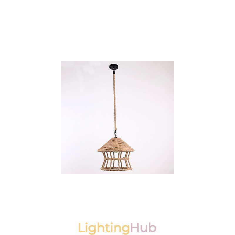 Rope 1 Light Pendant Light Contemporary Country