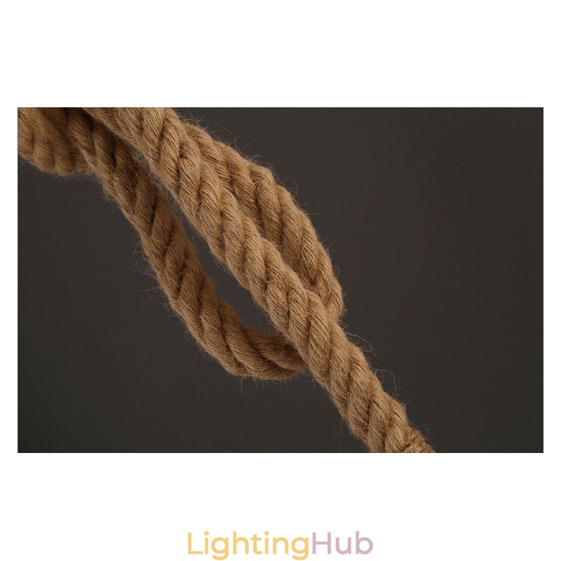 1 Light DIY Art Hemp Rope Light Creative Hemp Rope Chandelier Long 100cm Send 1 Bulb