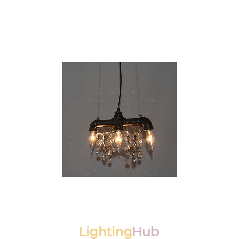 North American Style Creative 3 Light Pendant In Pipe Design