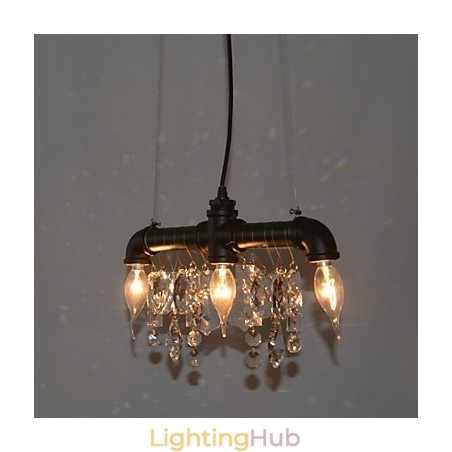 North American Style Creative 3 Light Pendant In Pipe Design
