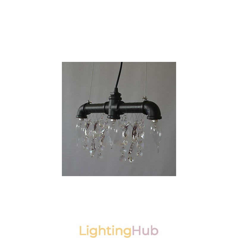 North American Style Creative 3 Light Pendant In Pipe Design