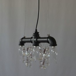 North American Style Creative 3 Light Pendant In Pipe Design