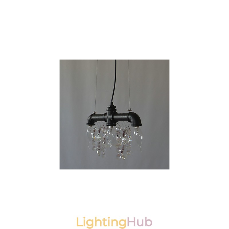 North American Style Creative 3 Light Pendant In Pipe Design