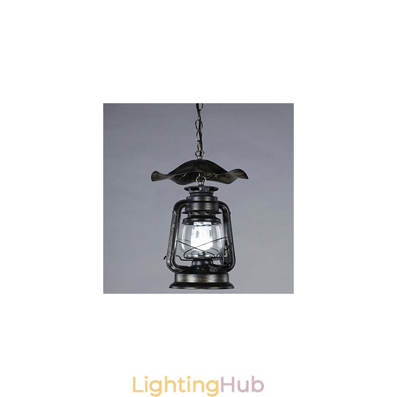Vintage Brass Lantern Pendant Light with 1 Light