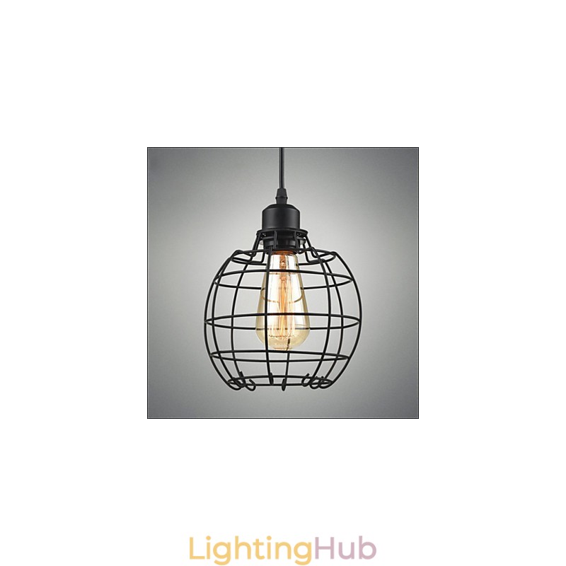 Edison Pendant Light Chandelier Wire Cage Hanging Ceiling Lampshade