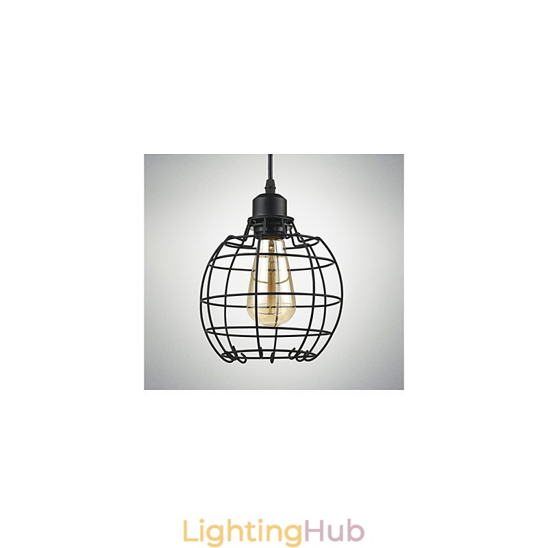 Edison Pendant Light Chandelier Wire Cage Hanging Ceiling Lampshade