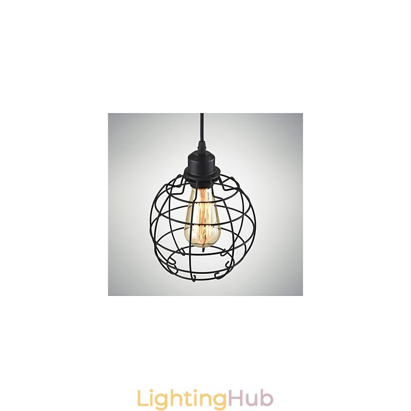 Edison Pendant Light Chandelier Wire Cage Hanging Ceiling Lampshade