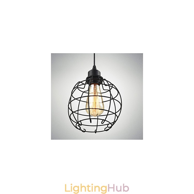 Edison Pendant Light Chandelier Wire Cage Hanging Ceiling Lampshade