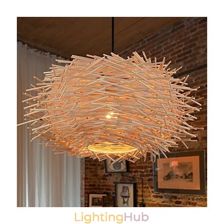 Chandelier Mini Style Lantern Wood Bamboo Chandelier Mini Style Lantern Wood Bamboo