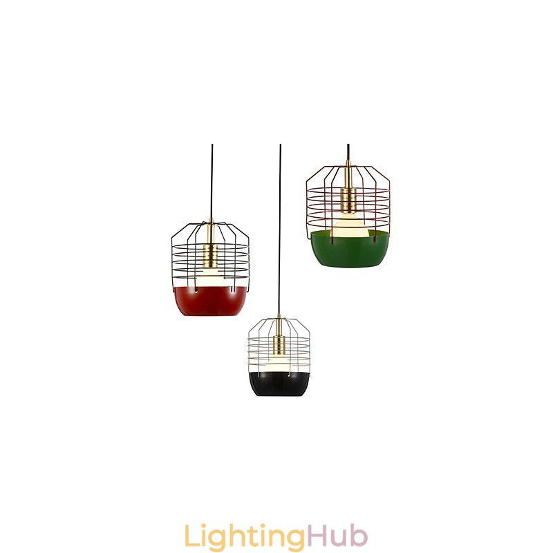 Mini Artistic Spider Web Pendant Lamp 1 Light Mordern Simplicity Finish Black White Green Red Carbon Steel Droplight