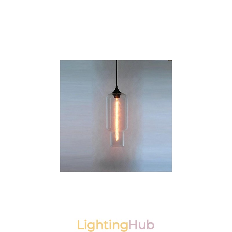 Modern Glass Pendant Light in Brown Bubble Design