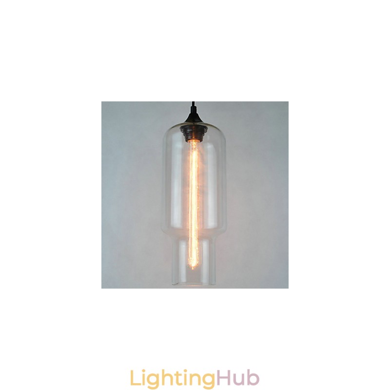 Modern Glass Pendant Light in Brown Bubble Design