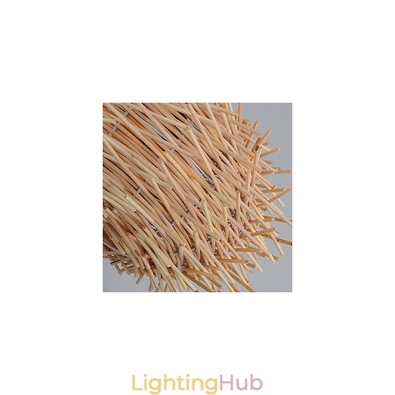 Chandelier Mini Style Lantern Wood Bamboo