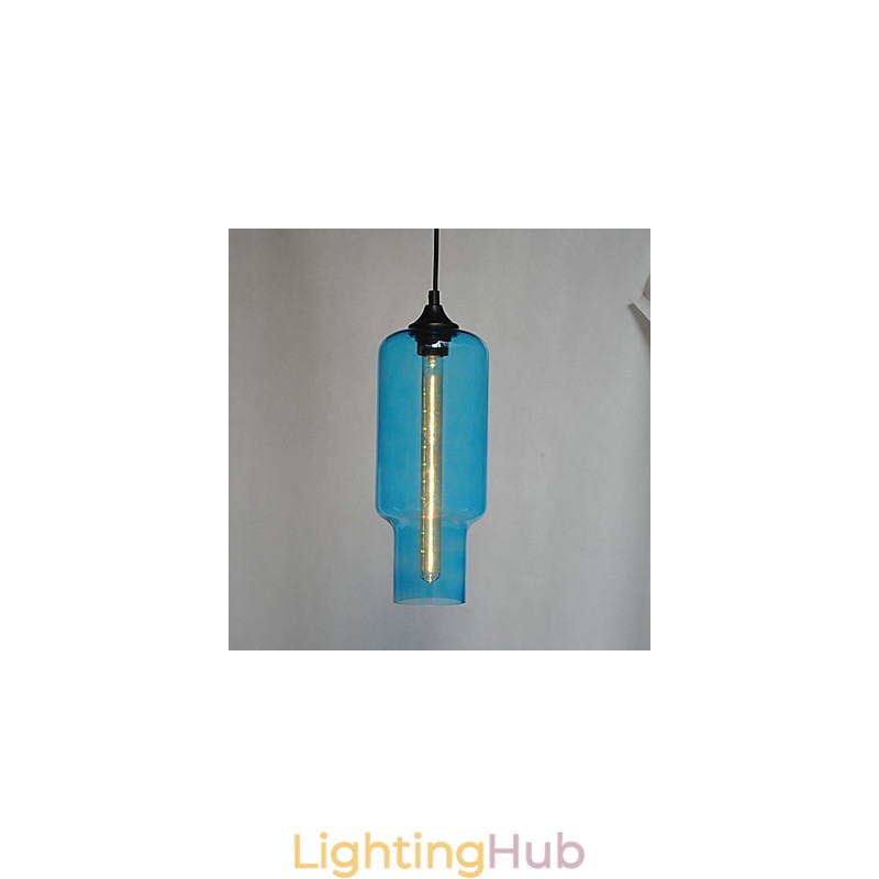 Modern Glass Pendant Light in Brown Bubble Design