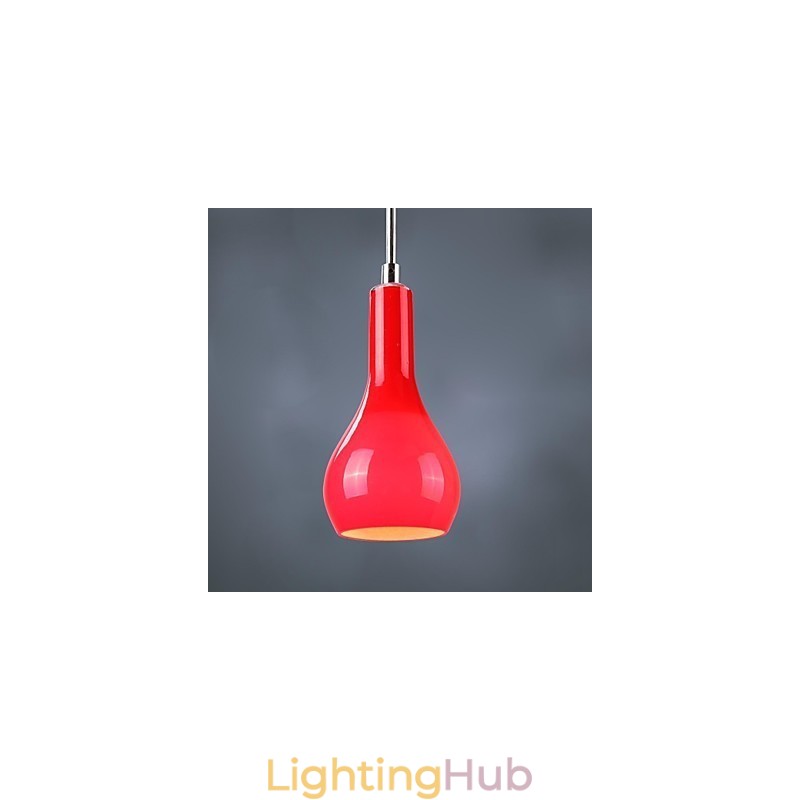 Modern Contemporary Mini Style Chrome Metal Pendant Light