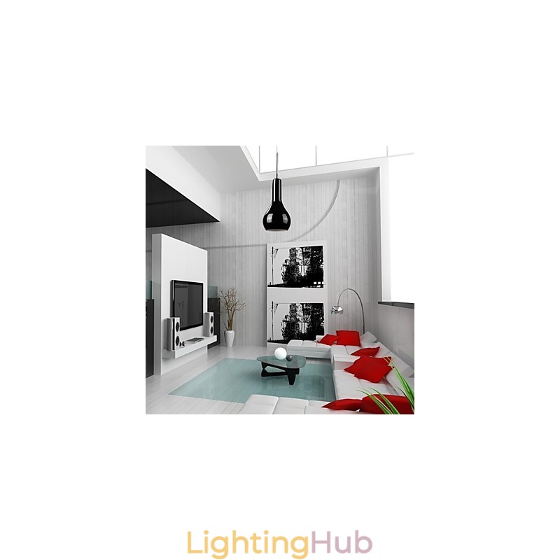 Modern Contemporary Mini Style Chrome Metal Pendant Light