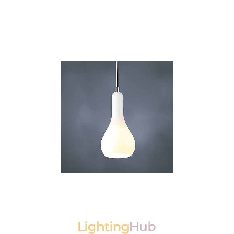 Modern Contemporary Mini Style Chrome Metal Pendant Light