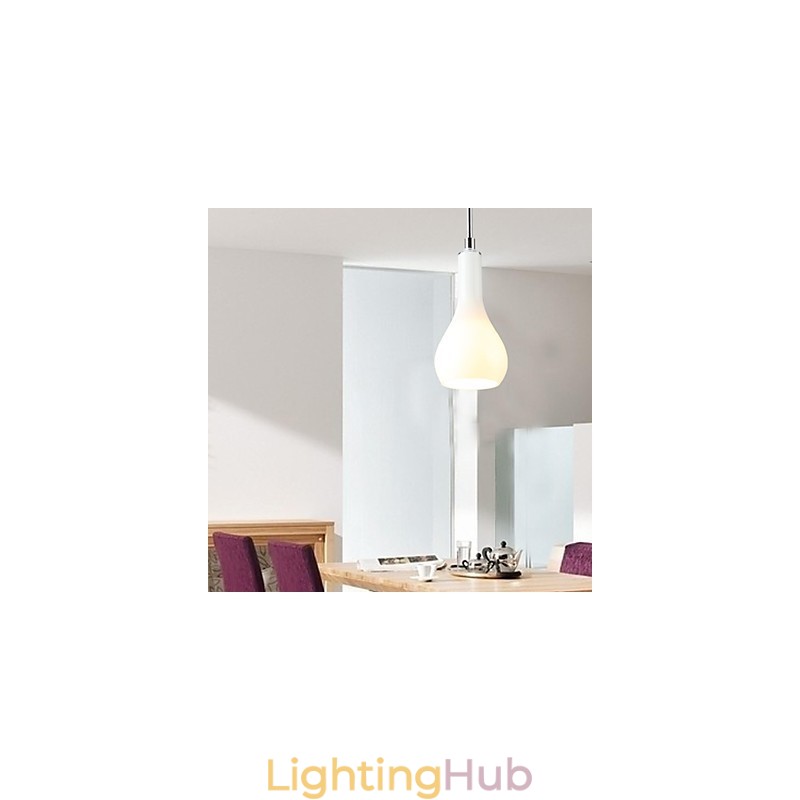 Modern Contemporary Mini Style Chrome Metal Pendant Light