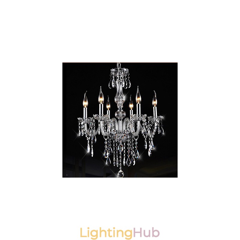 6 Arms Vintage Luxury Lighting K9 Crystal Chandelier Ceiling Pendant Light