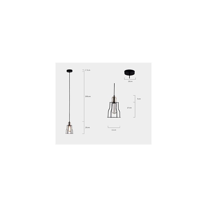 American industrial vintage cafe buffet ideas wrought iron cage Pendant Light Sitting