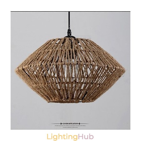Vintage Rope Made Pendant Light with One Light Vintage Rope Made Pendant Light with One Light