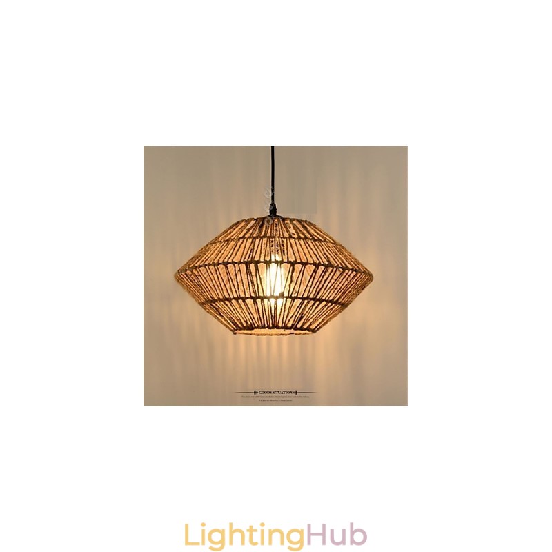 Vintage Rope Made Pendant Light with One Light