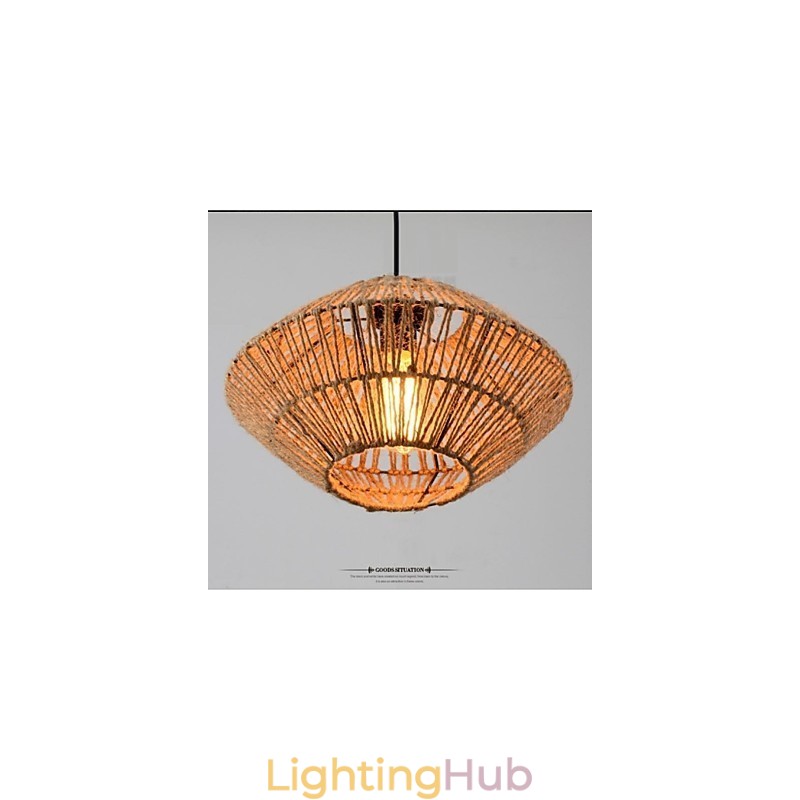 Vintage Rope Made Pendant Light with One Light