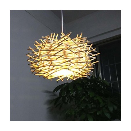 Contemporary and contracted droplight 1 light wooden hand woven Contemporary and contracted droplight 1 light wooden hand woven
