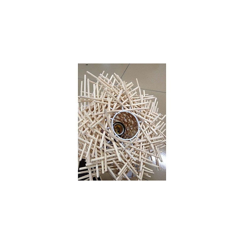 Contemporary and contracted droplight 1 light wooden hand woven