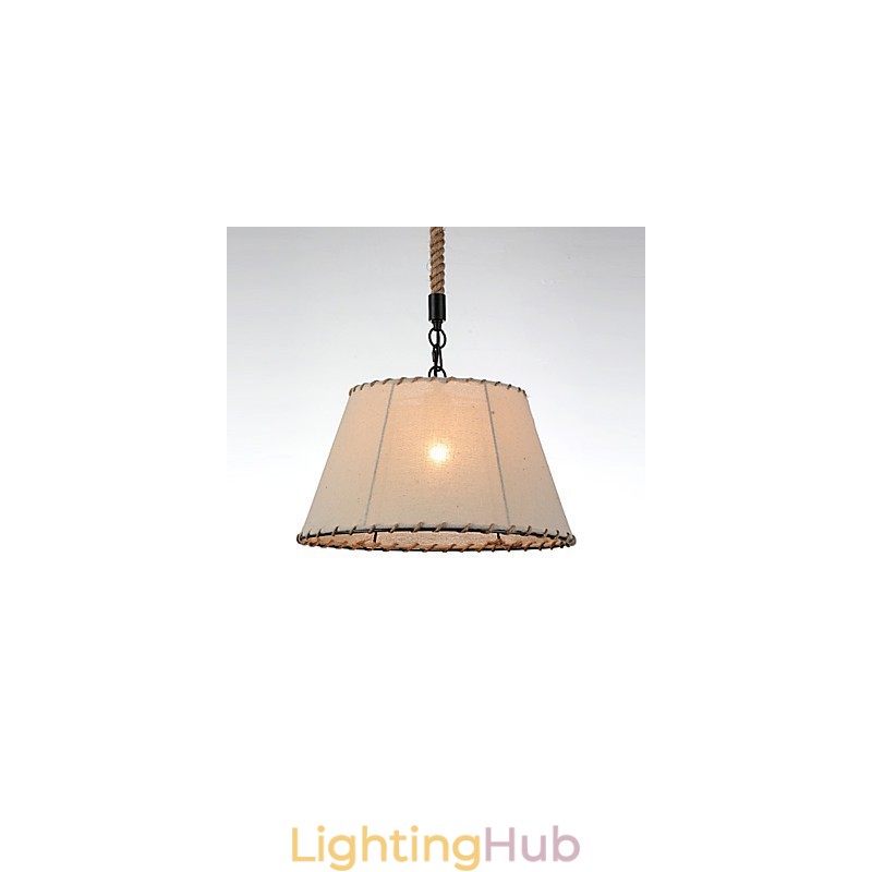 1 Lights Pendant Lamps Vintage Style Industry Style Yellow Cloth & Metals Drop Light