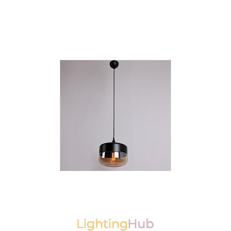 Retro Plating Glass 1 Light Painting Pendant
