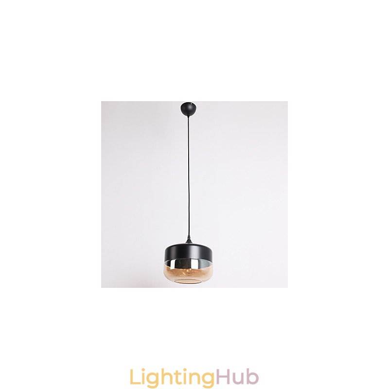 Retro Plating Glass 1 Light Painting Pendant