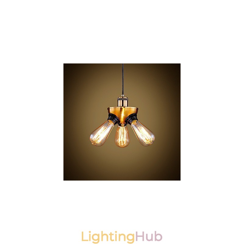 American Country Industrial Copper Head Three Feet Droplight Lamp