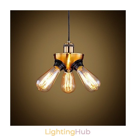 American Country Industrial Copper Head Three Feet Droplight Lamp American Country Industrial Copper Head Three Feet Droplight Lamp