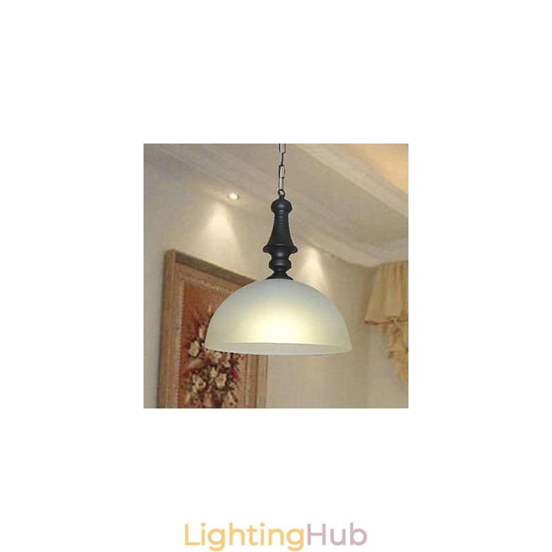 Traditional Classic Bowl Mini Style Painting Metal Pendant Light