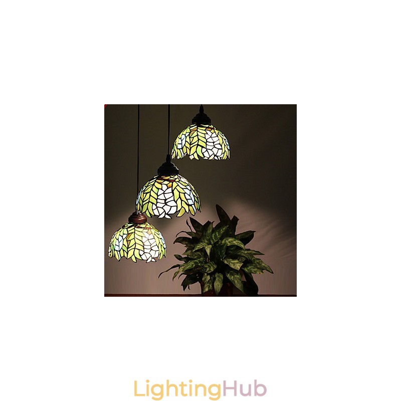 European Rural Creative Arts Stained Glass Chandelier Restoring Ancient Ways Lamp Light