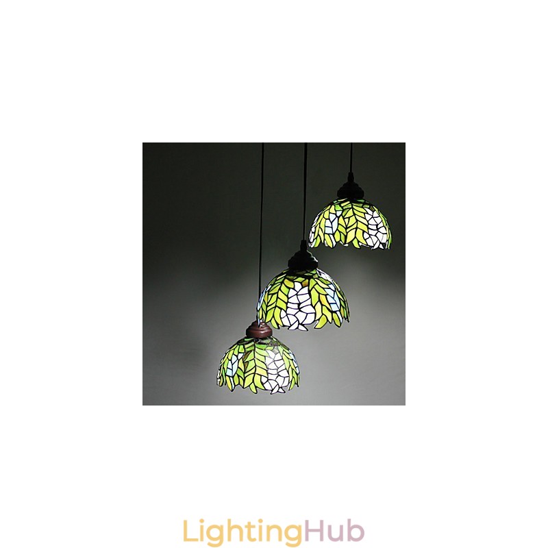 European Rural Creative Arts Stained Glass Chandelier Restoring Ancient Ways Lamp Light