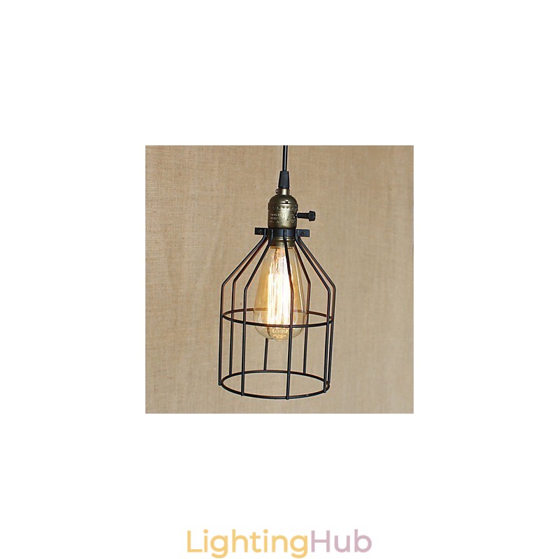 American Rural Industry Contracted Single Head Of Creative Small Hob Iron Chandelier