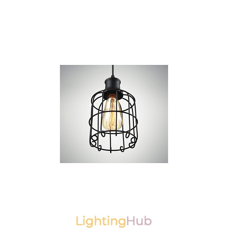Edison Vintage Light Pendant Lamp Fixture Chandelier Cage Lampshade