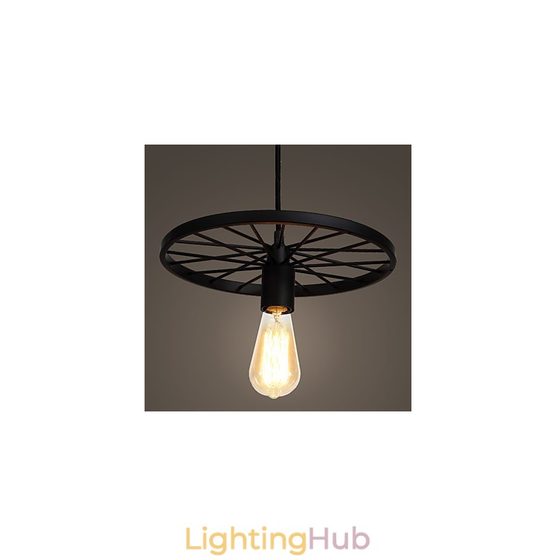 Loft Retro Pendant Lamps American country wrought iron Chandelier industrial style wheel